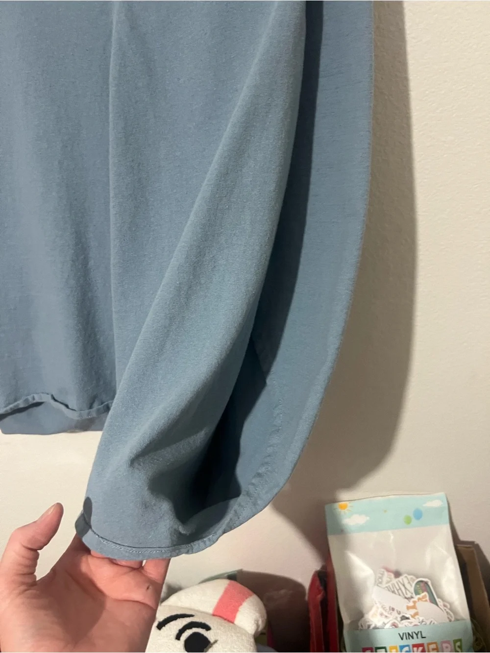 Free People Beach Relaxed Swing-Style V -Neck Tank Top (Dusty Blue)